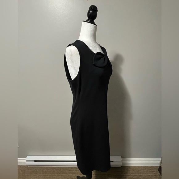 Banana Republic Bow Neck Ponte Sleeveless Sheath Dress Black - Picture 5 of 10